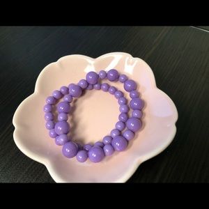 Purple Phosphosiderite Bead bracelet (set of 2)
